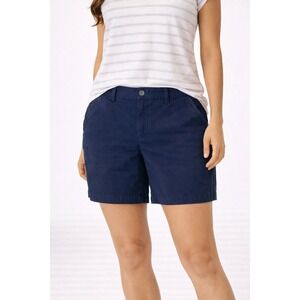 J.Crew Womens Navy Blue Broken-In Chino Shorts Size 4 100% Cotton Mid Rise
